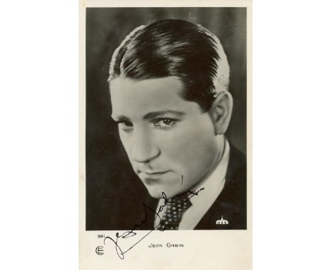 GABIN JEAN: (1904-1976) French Actor. Vintage signed postcard photograph of Gabin, the Osso image of Paris showing a young Fr