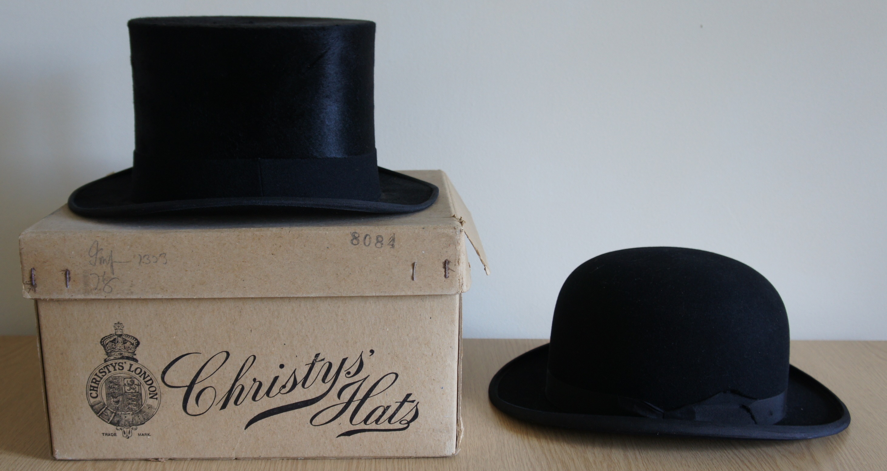 A Top Hat with original box by Christys' Hats of London Stamped