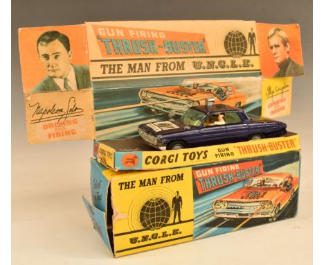 Corgi Toys diecast model The Man&nbsp;From UNCLE&nbsp;Gun Firing 'Thrush Buster' with purple body, lemon interior and bonnet 