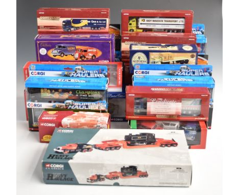Twenty-six Corgi diecast model haulage vehicles including Corgi Classics Heavy Haulage Annis &amp; Co Ltd 31007, limited edit