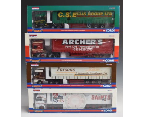 Four Corgi Hauliers of Renown 1:50 scale limited edition diecast model HGVs comprising C.S. Ellis Group Ltd CC13703, Archers 