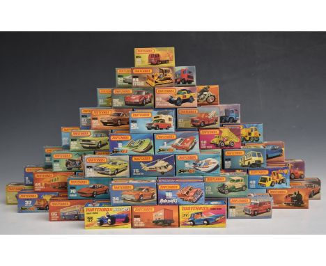 Eighty-four Matchbox Superfast 1-75 series diecast model vehicles 1-75 with some duplicates, all in original I, J, K and L se