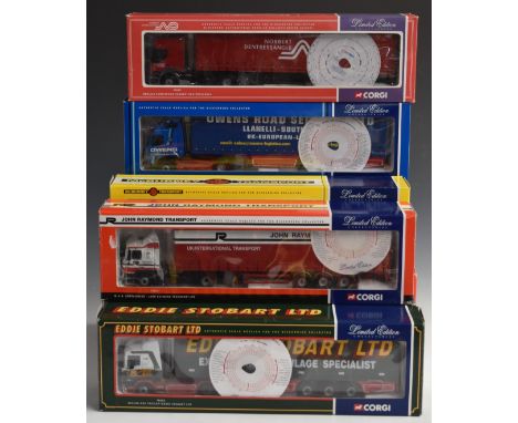 Nine Corgi Collectibles limited edition 1:50 scale diecast model haulage vehicles including Pulleyn Transport CC12005, Eddie 