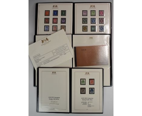 Three Harrington &amp; Byrne presentation folders KGV 1929 UPU, 1952-60 Wildings and 1998 Definitive Portrait prestige stamp 