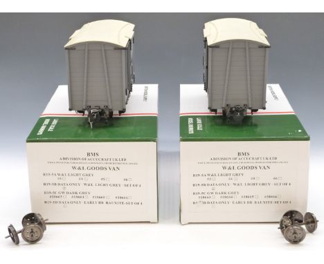 Pair of Accucraft 32mm gauge 16mm scale Welshpool Llanfair goods wagons, in original boxes with 45mm wheelsets to convert to 