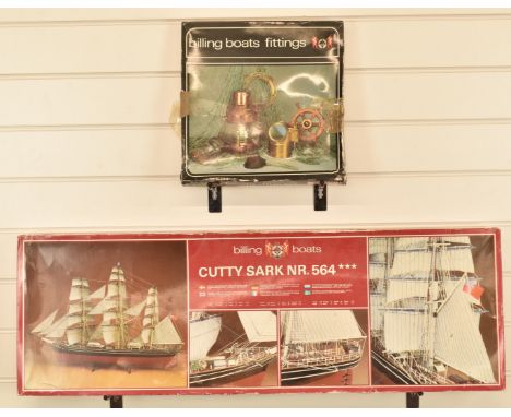 Billing Boats Cutty Sark wooden model kit 564 and Fittings 565, both in original boxes.&nbsp;