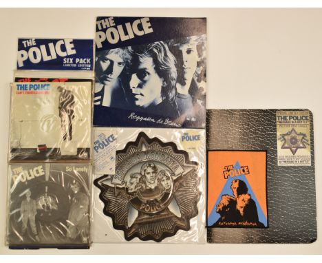 The Police - Regatta de Blanc ten inch, The Police Six Pack, Message In A Bottle badge shaped picture disc and Don't Stand So