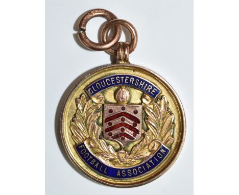 Gloucestershire Football Association 9ct gold Senior Cup Competition 1928-29 winners medal awarded to J Walsh, Bristol City F