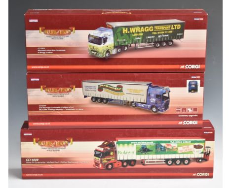 Three Corgi Hauliers of Renown 1:50 scale limited edition diecast model HGVs comprising Phillips (Seahouses) Ltd CC14009, H. 