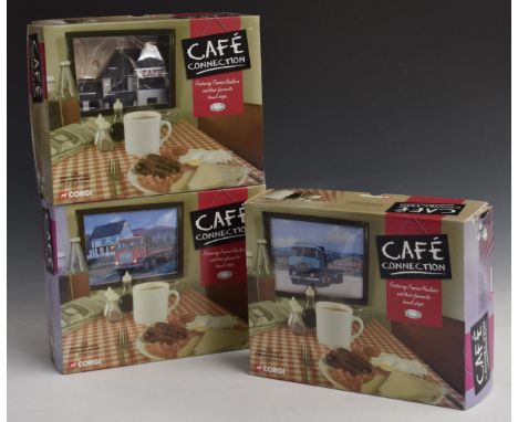 Three Corgi Café Connection 1:50 scale diecast model vehicle sets Richard Read (Transport) CC10501, Moreton C Cullimore &amp;