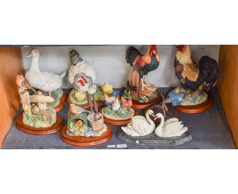 Border Fine Arts Bird Groups, including various Studio and Classic models, such as 'Cockerel' (Style Three), model No. A1672,