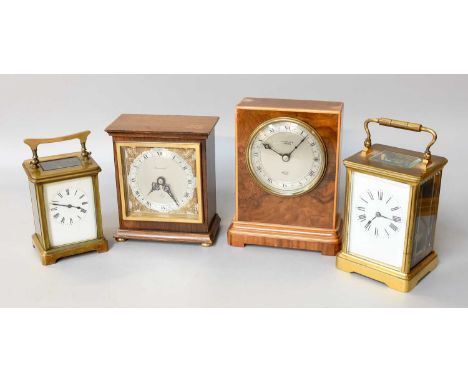 A French Brass Striking Carriage Clock, circa 1910, twin barrel movement with a later platform lever escapement and striking 