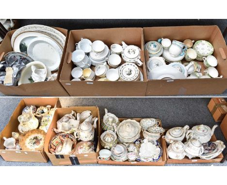 A Large Quantity of Early 19th Century and Later Ceramics Including: Derby, Worcester, Spode, dinner wares, tea wares, vases,
