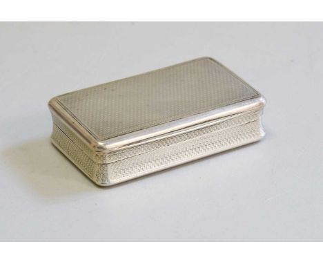 A George III Silver Snuff-Box, by Alexander J. Strachan, London, 1816, oblong, with an overall engine-turned finish, the inte