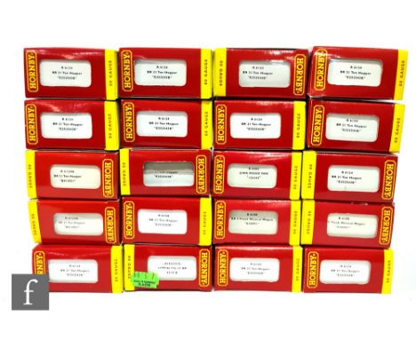 A collection of OO gauge Hornby rolling stock, mostly hopper wagons, all boxed. (20) 