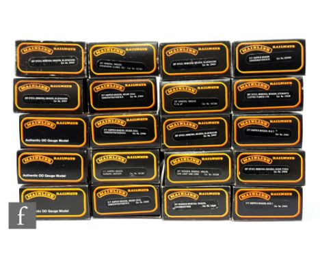 A collection of OO gauge Mainline rolling stock, to include mineral wagons, hopper wagons etc, all boxed. (20) 