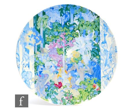 A Clarice Cliff and Frank Brangwyn limited edition 'Brangwyn' wall charger, circa 1935, painted with a processional scene of 