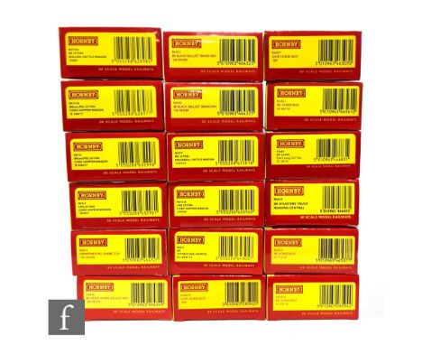 A collection of OO gauge Hornby rolling stock, to include cattle wagons, coke hopper wagons etc, all boxed. (20) 