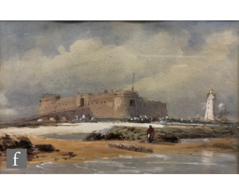 THOMAS BUSH HARDY, RBA (1842-1897) - Black Rock Fort, New Brighton, watercolour heightened with white, bears 'The Barn Galler