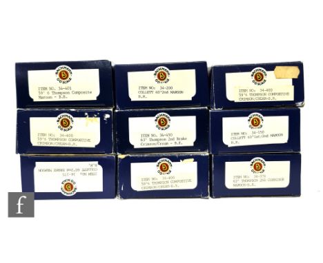 A collection of OO gauge Bachmann BR passenger coaches, to include Thompson crimson and cream and maroon, all boxed. (10) 