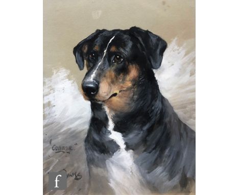 REUBEN WARD BINKS (1880-1950) - Portrait of the foxhound 'Cobber', gouache, signed and titled, framed, 37cm x 29cm, frame siz