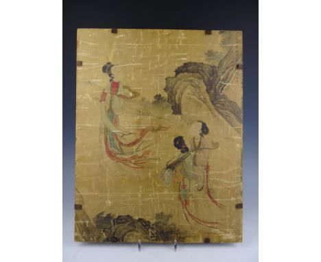 Very fine Chinese painting with ladies -marked-  17th century (Kangxi period) Length 60 cm, Width 47 cm. Good condition. Just