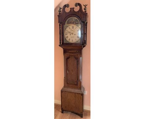 Victorian longcase clock by William Chapman of Lincoln with swan neck pediment&nbsp;