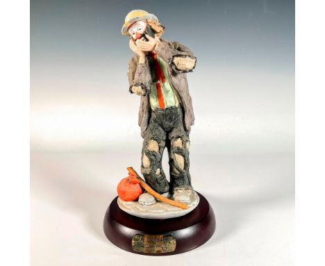 Limited edition, hand painted bisque porcelain depicting figural clown Weary Willie hand covering mouth with a toothache. Res