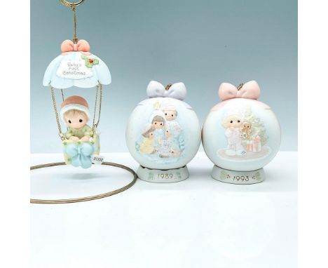 This Precious Moments ornament grouping includes Peace on Earth, Wishing You the Sweetest Christmas, and Baby's First Christm