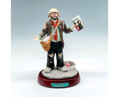 Part of The Signature Collection of Emmett Kelly, Jr. Figural is holding a Collector's Edition magazine with his likeness on 