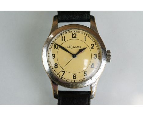 A World War Two 1943 Jaeger LeCoultre Mk.VII Pilots Watch, Marked To The Verso 6B/159 Together With The British Broad Arrow. 