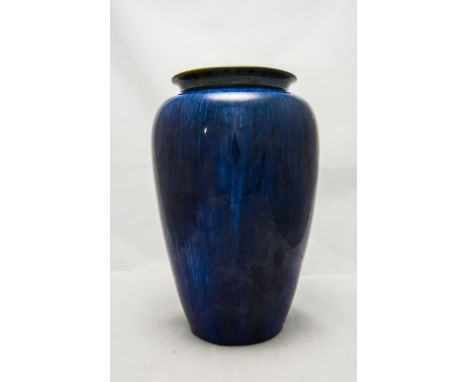 Bourne Denby Danesby Ware 'Electric Blue' Art Vase In Lustre Blue Drip Glaze. Script Mark to Base. c.1930. Wonderful Conditio