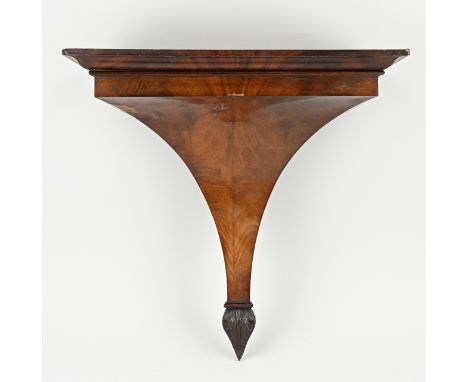 Antique mahogany empire wall console. Circa 1820. Minimal veneer damage. Dimensions: 44 x 46 x 22 cm. In good condition.