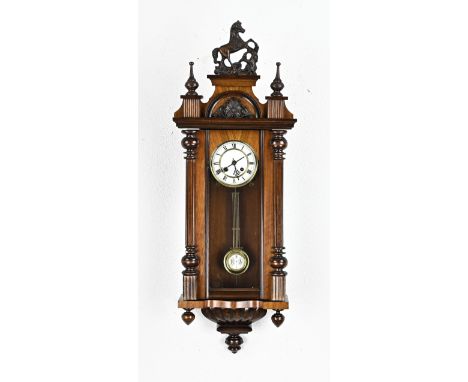 Antique German walnut regulator. GrÃ¼nderzeit. Circa 1900. Weekly timer with half-hourly striking. Dimensions: 95 cm. In good