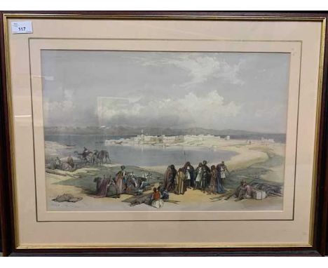 Louise Haigh, after David Roberts, hand coloured Lithograph, View of Suez, Vol III "The Holy Land, Syria, Idumea, Arabia, Egy