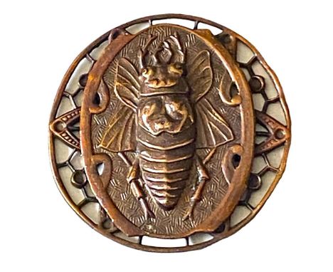 1 Large 19th century pierced brass pictorial button.From the collection of the late Shirley Case of Missouri. Here is a beaut
