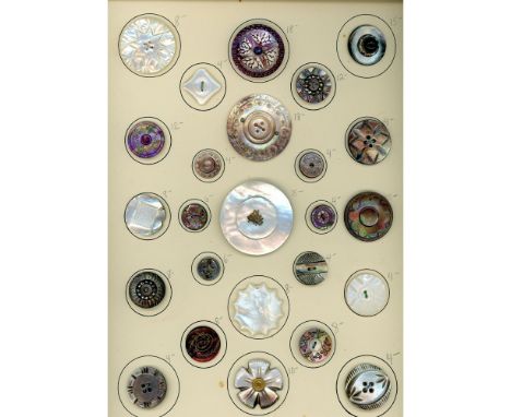 25 S/M/L 19th/20th century pearls including a great fly button.This lot from the collection of the late Shirley Case includes