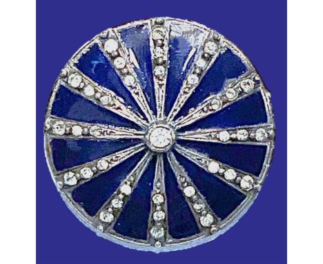 1 large size late 18th early 19th C. cobalt blue enamel button.This is an absolutely beautiful transitional button of the 18t