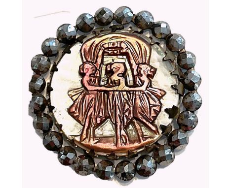 1 Large medium 19th century shaded pearl in metal button.This button from the collection of the late Shirley Case was one Shi