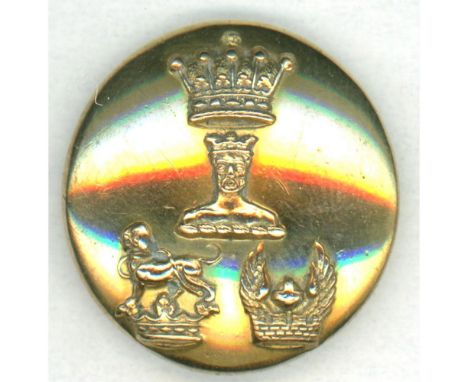 A medium size 19th century brass triple Crest button.Triple crests do not appear often and this wonderful example is in fine 
