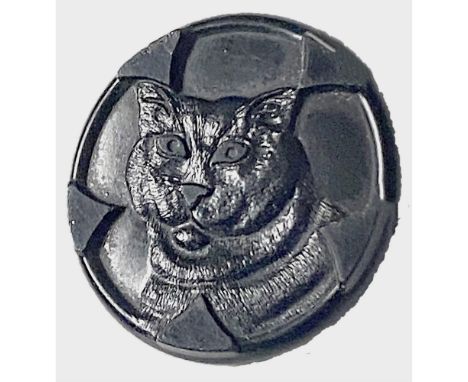 1 Large medium size 19th century low relief CAT button.From the collection of the late Shirley Case of Missouri. Here is a wo
