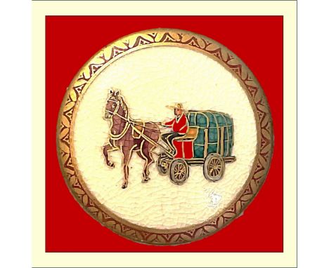 1 Extra Large size 20th century transportation button.Here is a beautiful rendition of a more unusual pictorial for Japanese 