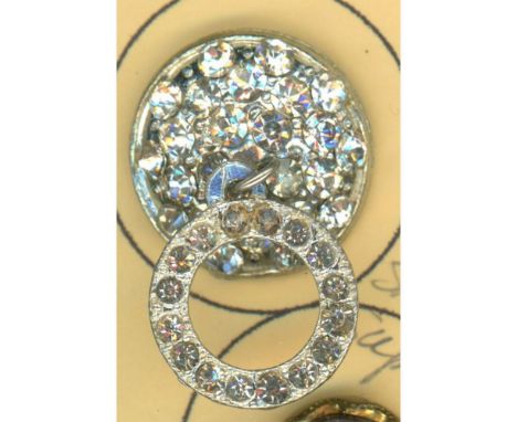 18 Small size 19th &amp; 20th century buttons including inlay.This card includes an all over paste moveable door knocker lion