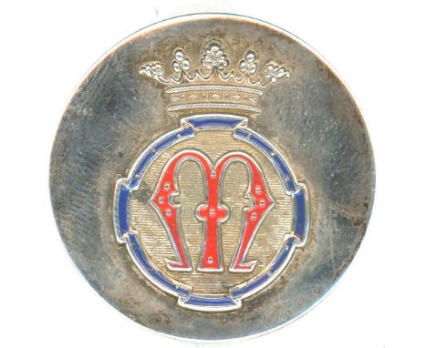 A large 19th century silvered family crest with enamel DF.Ome and DF are not at all common on these buttons and this large ex