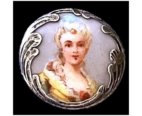1 small 19th century head button with silver deposit.Whether you call these silver overlay or silver deposit as some people d