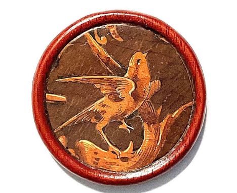 1 Large size 20th century wood button by H. Bangemann.Here is another example of the fine work that the artist Herman Bangema