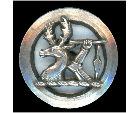 A medium size RARE 19th century PIERCED silver crest button.Here is a rare example for all you crest collectors. Pierced exam