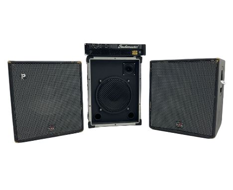 Stereomaster 1200D Amp, two D.A.S. subwoofer speakers, 200 watt speaker and lights