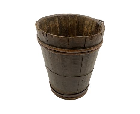19th century coopered wooden and metal bound grape hopperDimensions: Height:&nbsp;67cm&nbsp; Length/Width:&nbsp;55cm&nbsp;