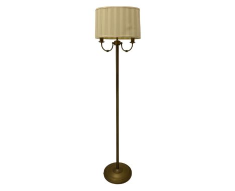 Twin branch standard lamp with shadeDimensions: Height:&nbsp;144cm&nbsp;